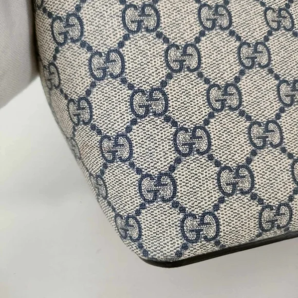 GG Supreme Monogram Linea A Foldover Tote Beige Blue Hibiscus Red - Picture 2 of 16